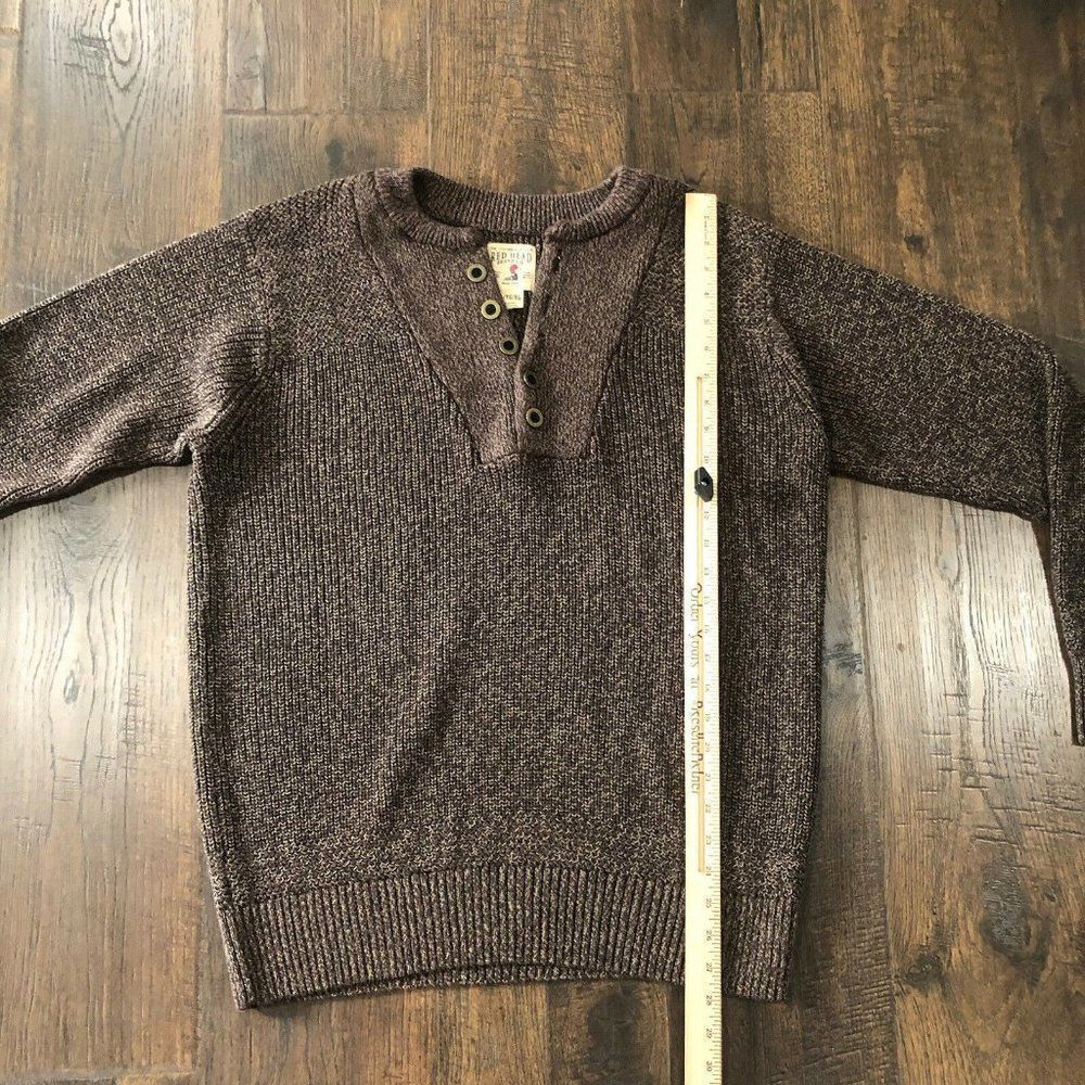 Red Head Men’s Size XXL 100% Cotton Knit Button Sweater Heather Brown Grandpa - Picture 6 of 12